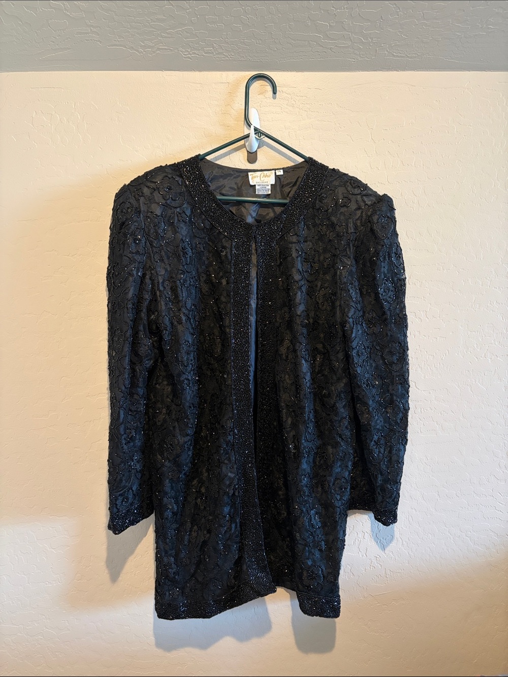 Vintage Black Beaded Evening Jacket